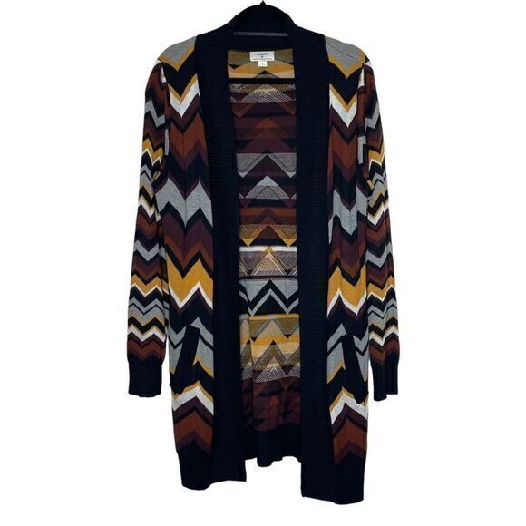 Missoni for Target Womens Size XS Open front Cardigan Long Sleeve Chevron Brown - Picture 8 of 11